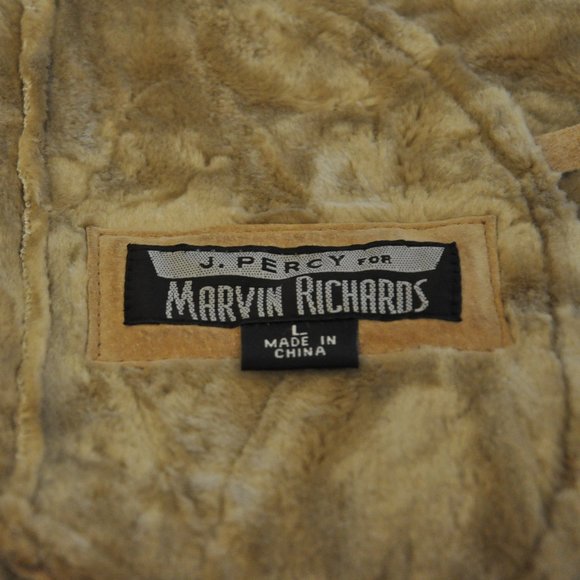 J Percy For Marvin Richards Suede Leather Coat - Picture 3 of 10